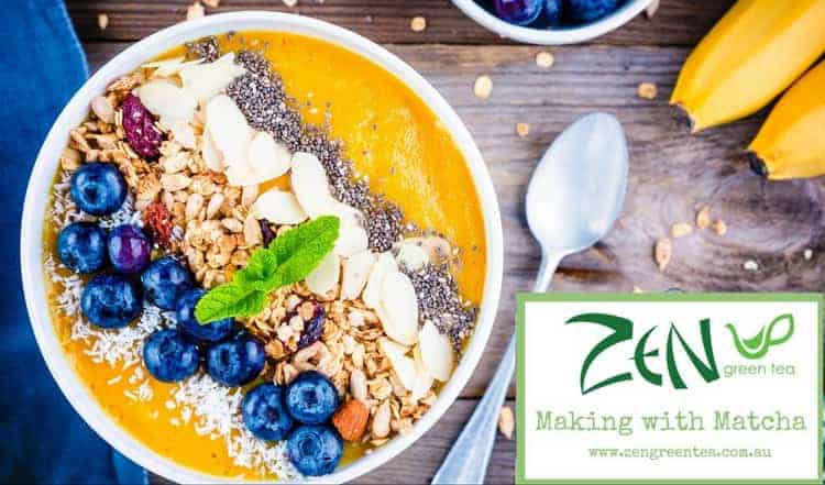 Turmeric Matcha Smoothie Bowl With Mango & Blueberries