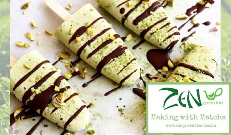 Pistachio Green Tea Ice Cream Popsicle Recipe