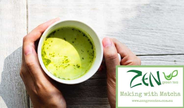 Warming Cinnamon and Matcha Tea with Homemade Cashew Milk