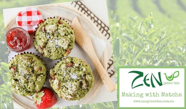 Strawberry Oat Matcha Muffin Recipe