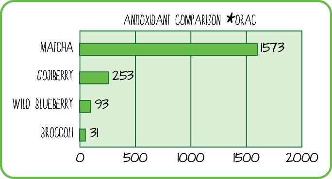 Matcha Green Tea Powder Antioxidant Comparison Chart